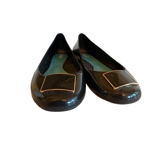 OkaB Flat Black Jelly Ballet Slipper Shoe Size 8 - Picture 4 of 6